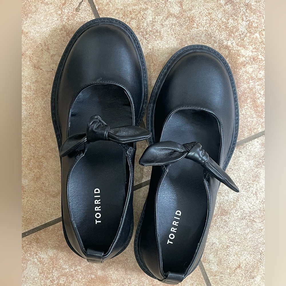 Torrid Black Flats with Bow Detail